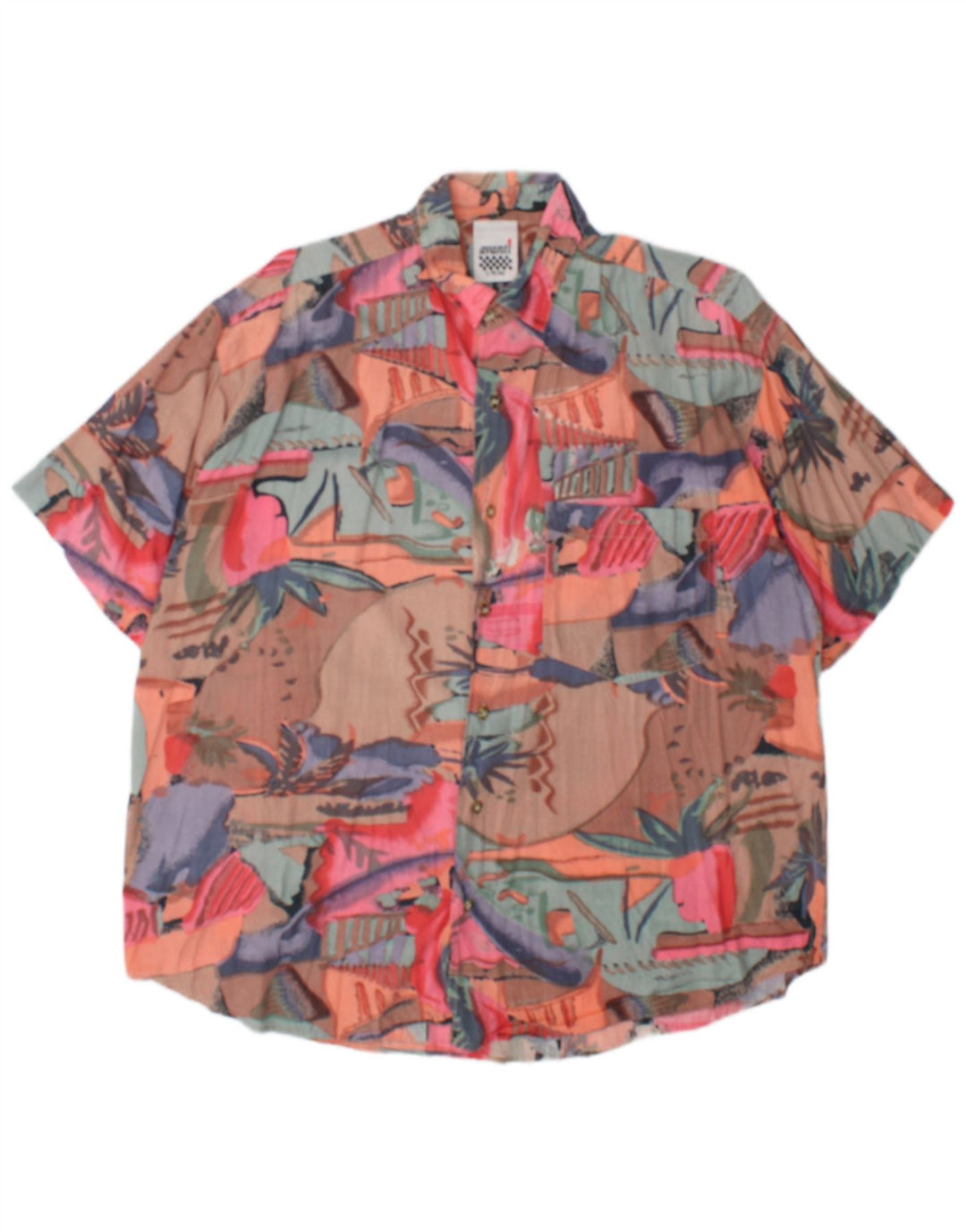 Camisa masculina Avanti com estampa abstrata tamanho 41/42 grande multicolorida