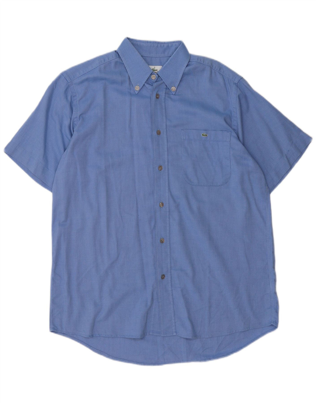 Camisa masculina Lacoste manga curta tamanho 40 algodão azul médio