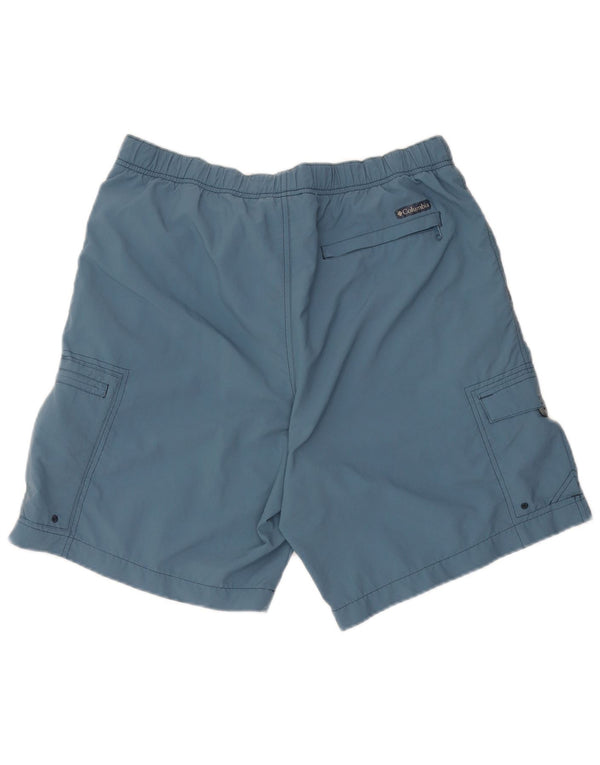 Columbia Mens Cargo Shorts Médio W36 Azul Nylon
