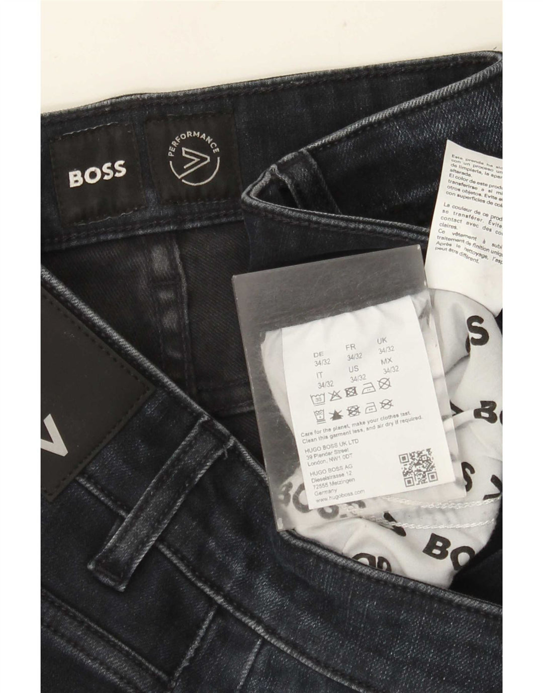 Jeans slim feminino HUGO BOSS W34 L32 algodão azul marinho