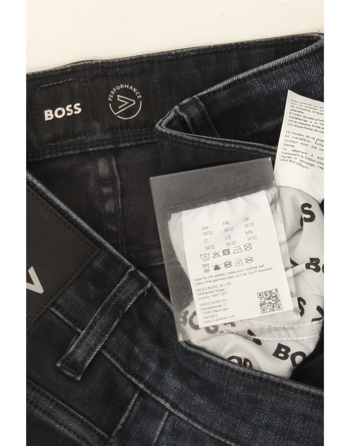 Jeans slim feminino HUGO BOSS W34 L32 algodão azul marinho