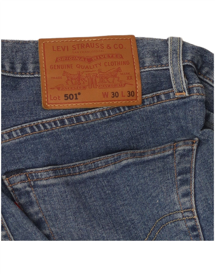 LEVI'S Mens 501 Straight Jeans W30 L30 Blue Cotton