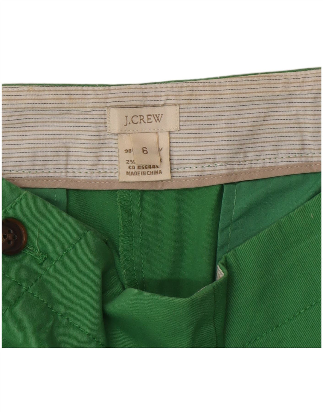 J. Crew Shorts Chino Feminino US 6 Médio W30 Algodão Verde