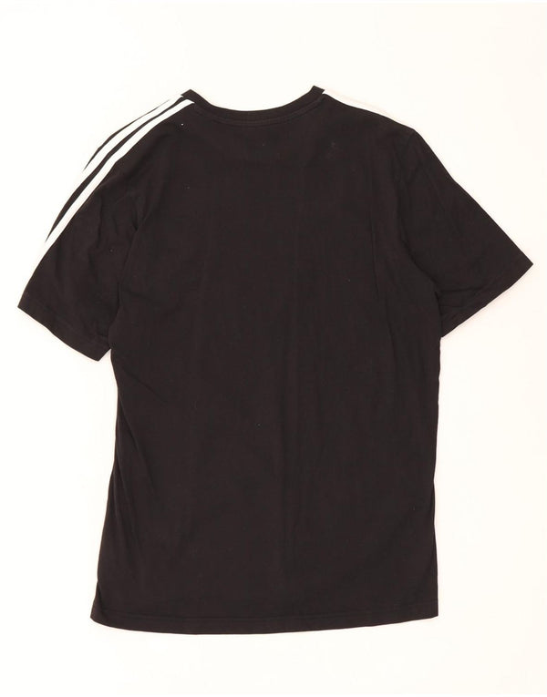Adidas Mens Camiseta Top Médio Algodão Preto