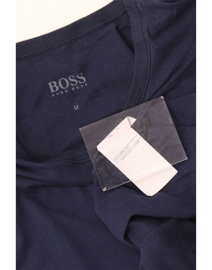 Camiseta masculina Hugo Boss Top médio algodão azul marinho