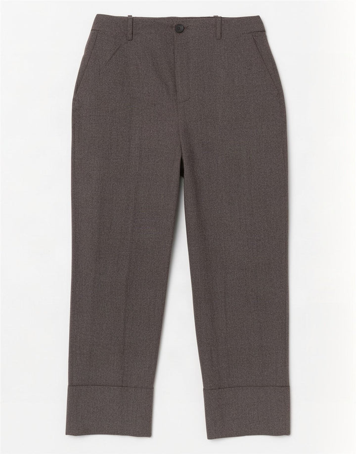 Calça Chino Reta Feminina Zara EU 42 Grande W32 L28 Poliéster Cinza