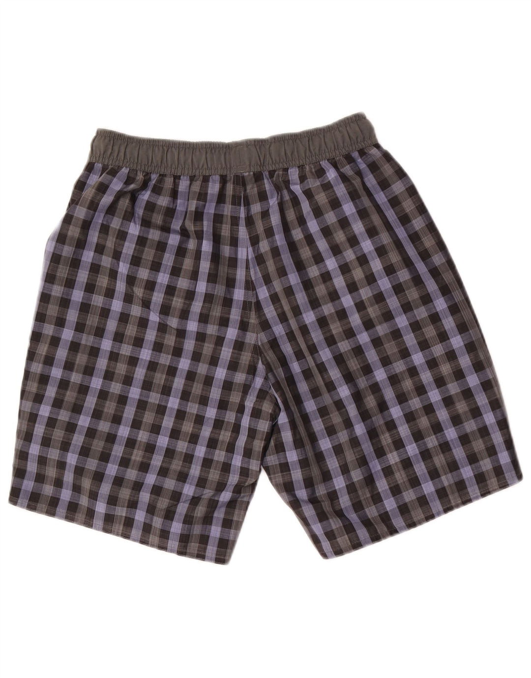 Shorts de natação masculino Adidas pequeno poliéster xadrez cinza
