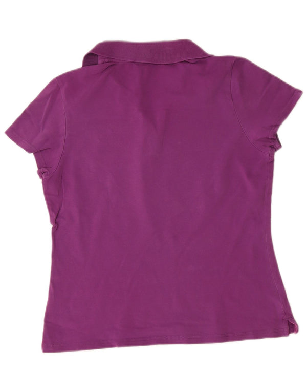 Camisa polo feminina Puma UK 14 grande algodão roxo