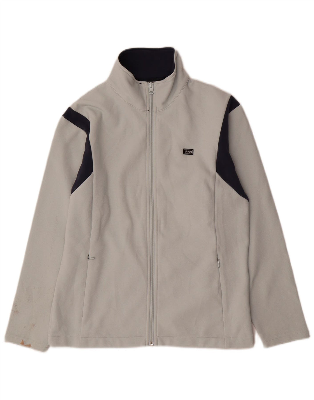 ASICS Womens Tracksuit Top Jacket UK 14 Médio Branco Colourblock Poliéster