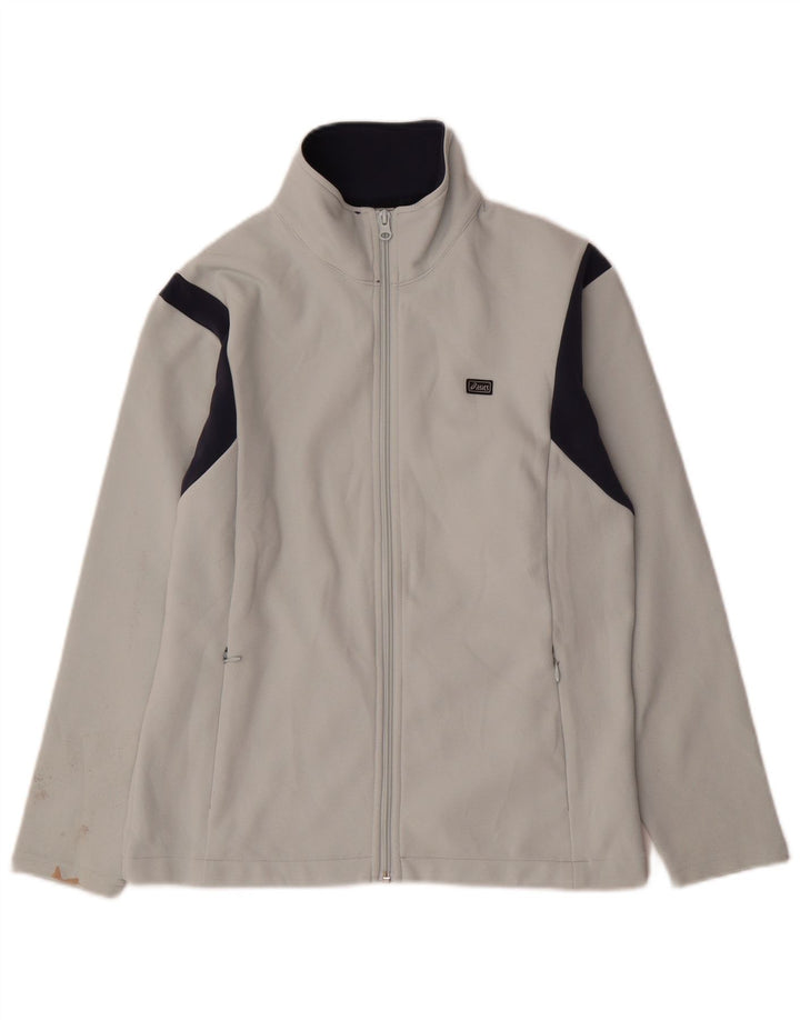 ASICS Womens Tracksuit Top Jacket UK 14 Médio Branco Colourblock Poliéster