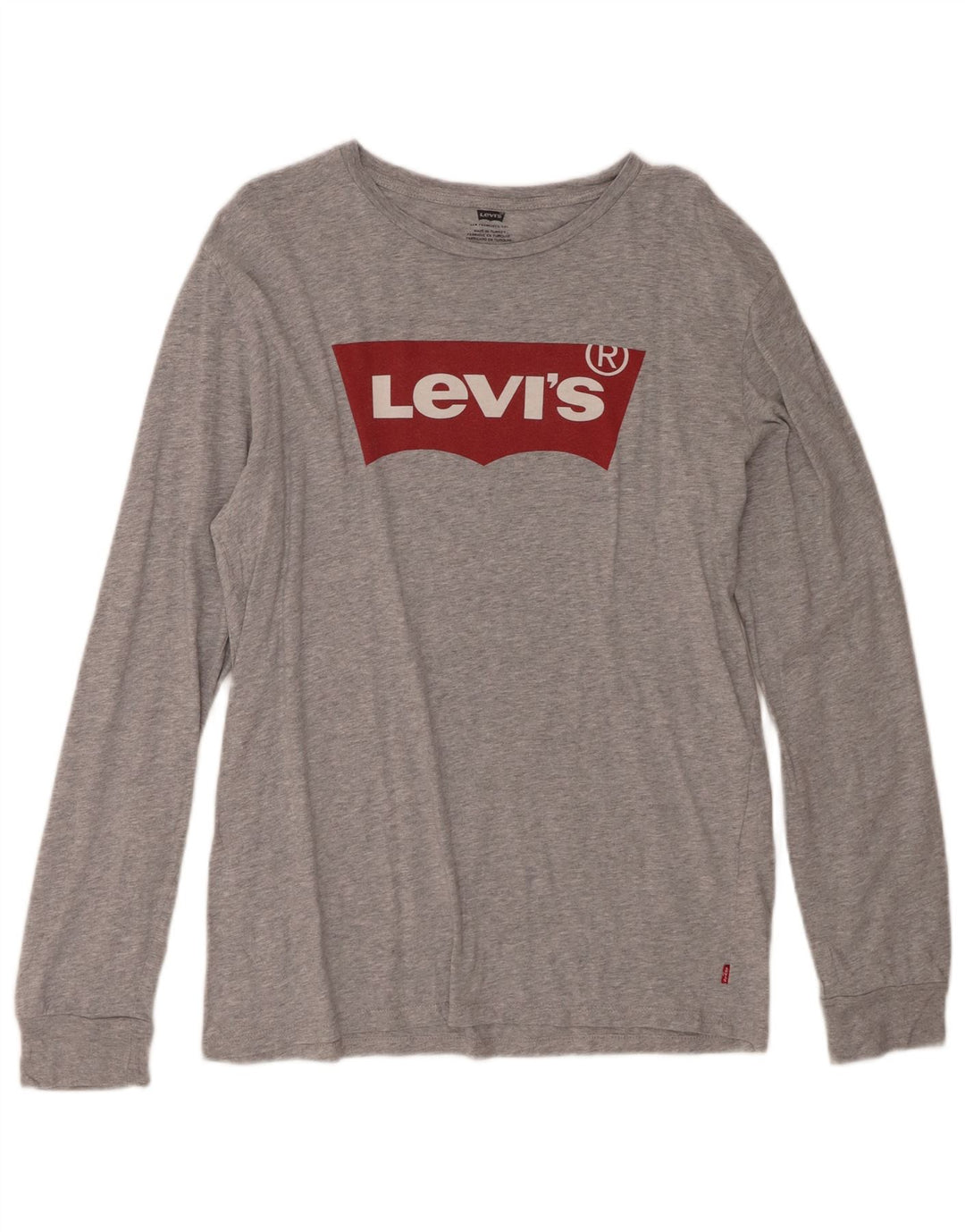 Top gráfico masculino LEVI'S manga comprida algodão cinza médio
