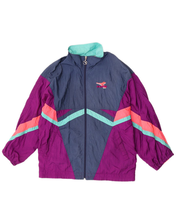 Diadora Womens Tracksuit Top Jacket Médio Multicolorido Colourblock Retro