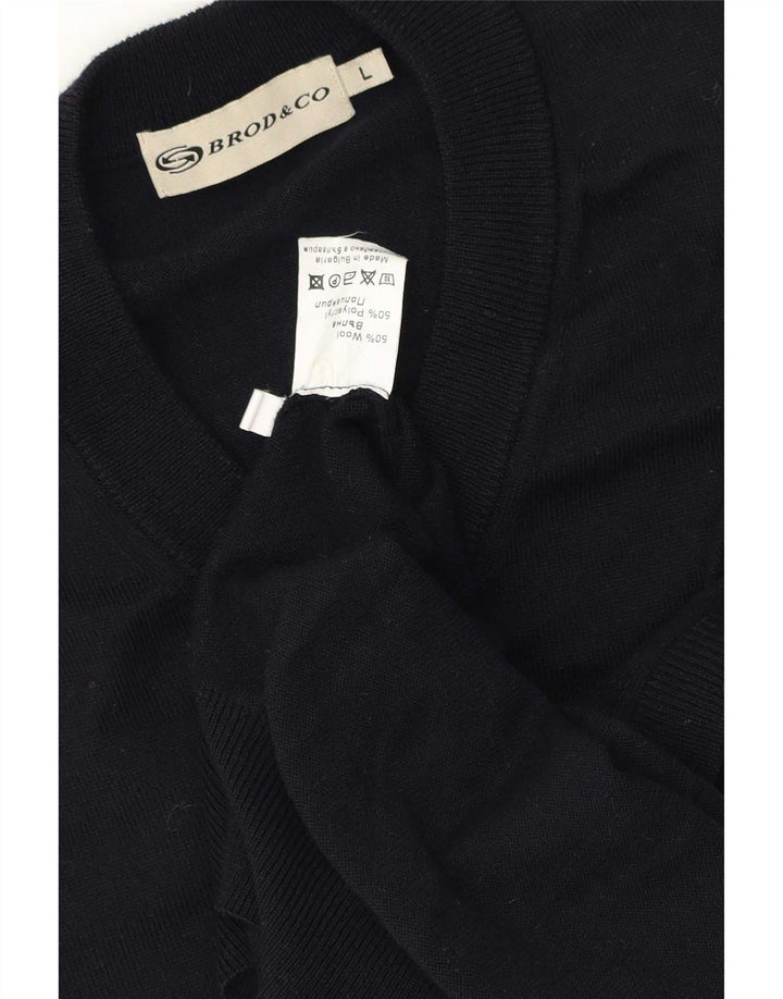 Colete masculino vintage regata grande azul marinho poliacrílico