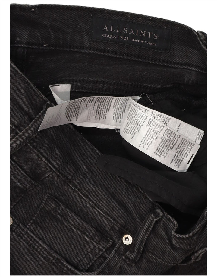 Calça jeans bootcut feminina ALL SAINTS W26 L30 algodão preto