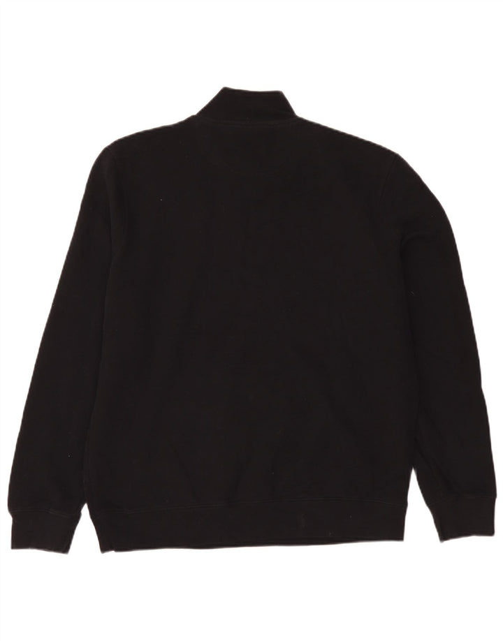 Suéter masculino Barbour com zíper e gola XL de algodão preto
