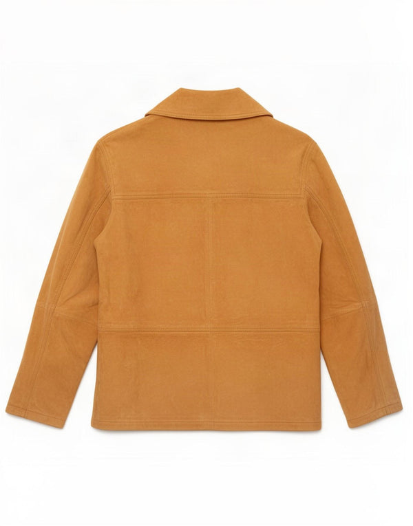 Jaqueta feminina vintage de camurça IT 46 grande couro marrom