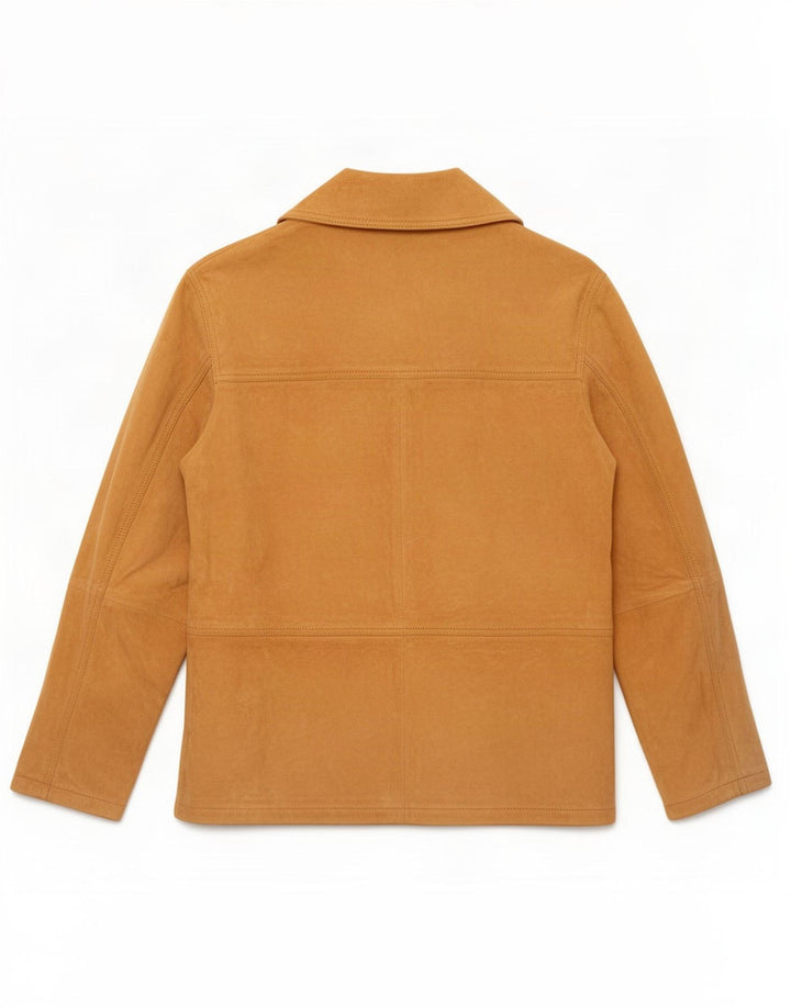 Jaqueta feminina vintage de camurça IT 46 grande couro marrom