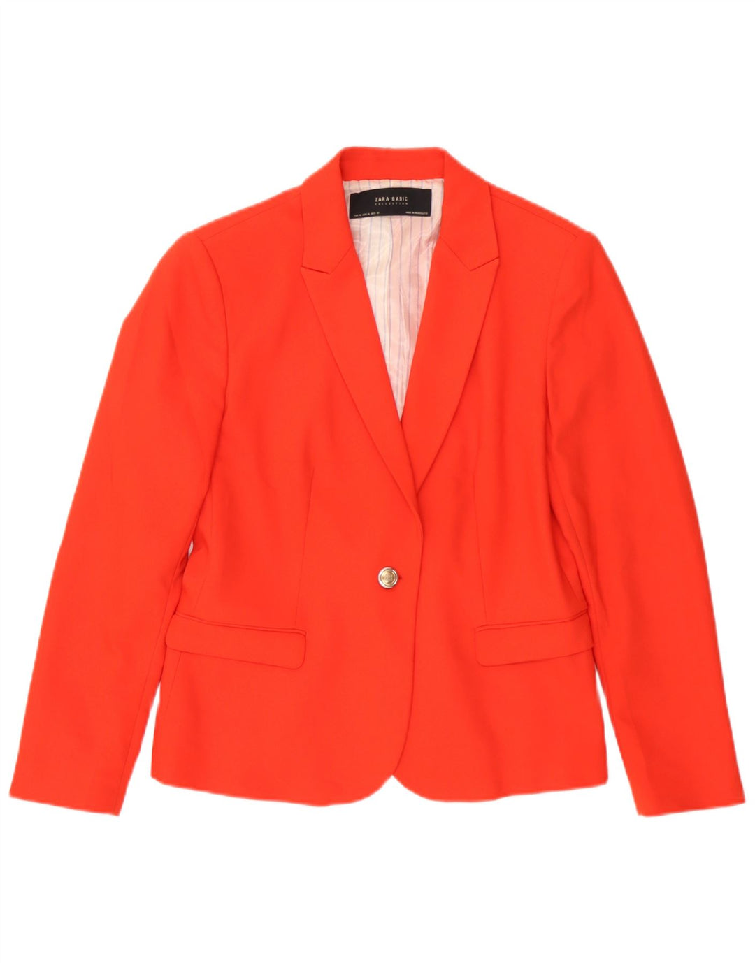 Jaqueta blazer feminina Zara com 1 botão Reino Unido 18 XL laranja