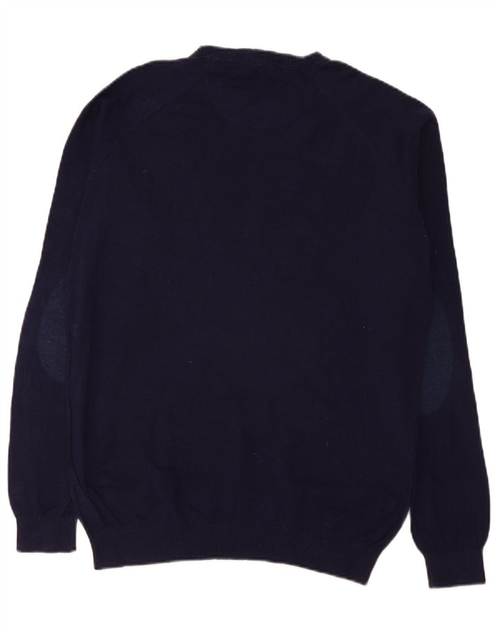 Zara Suéter masculino com gola canoa grande azul marinho