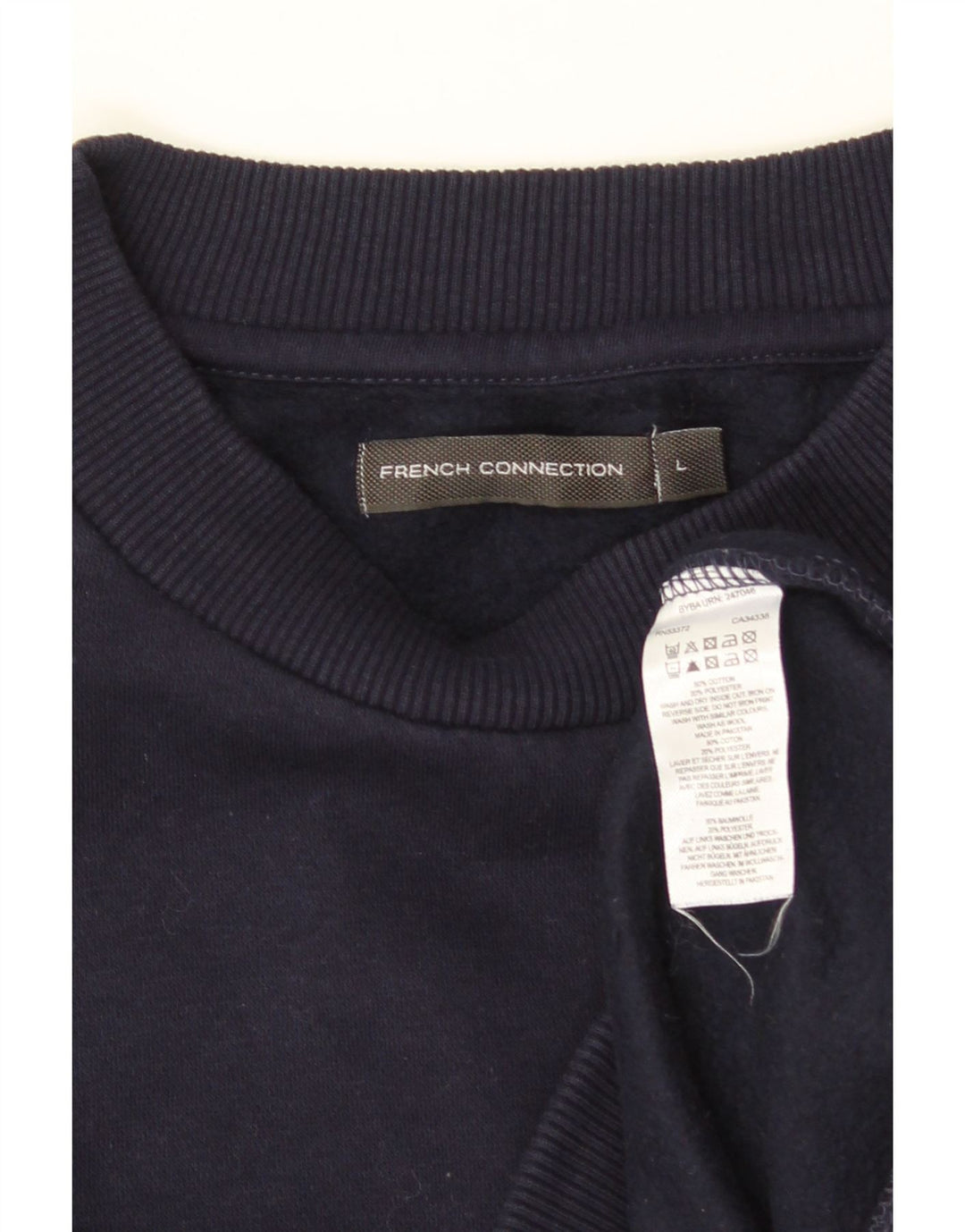 FRENCH CONNECTION Suéter gráfico feminino UK 16 grande azul marinho