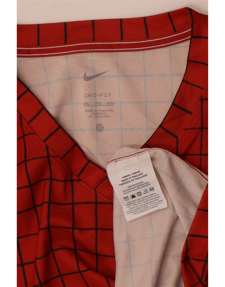 Camiseta masculina Nike Dri Fit Top 2XL poliéster xadrez laranja
