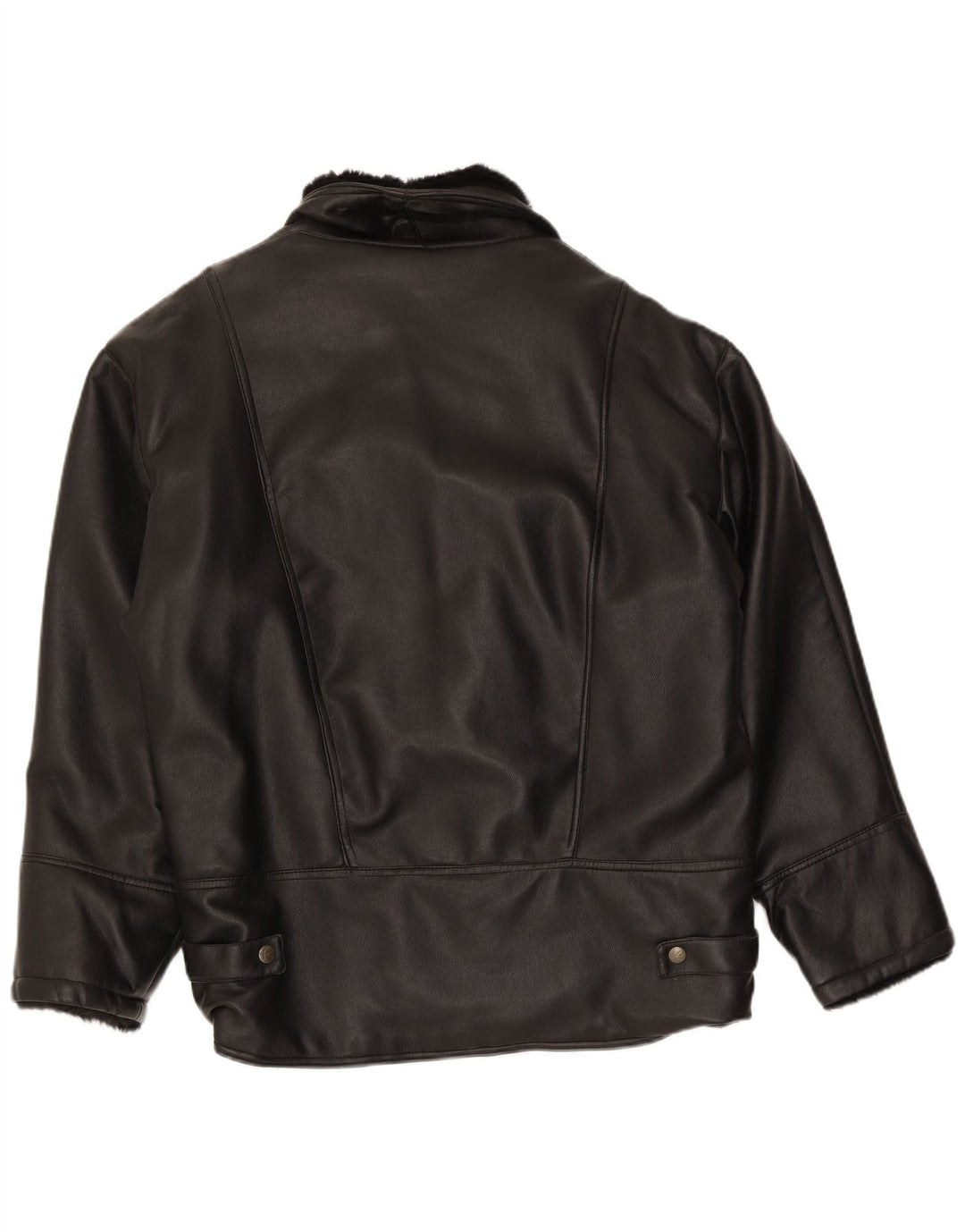 Alta Moda Jaqueta masculina de peito duplo Shearling Reino Unido 42 XL Preto Shearling