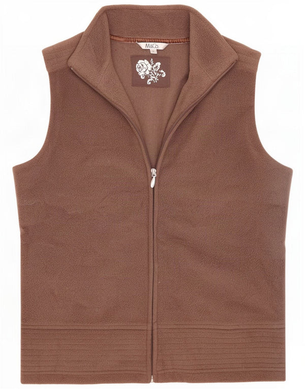 M&Co Womens Fleece Gilet UK 16 Grande Poliéster Marrom