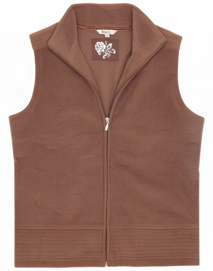 M&Co Womens Fleece Gilet UK 16 Grande Poliéster Marrom