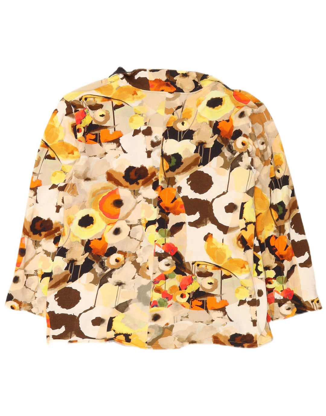 Blusa feminina vintage com padrão abstrato Reino Unido 16 grande multicolorida