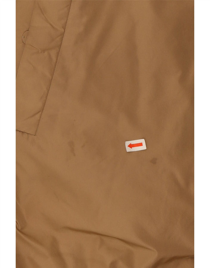 Casaco acolchoado reversível com capuz feminino Max Mara Reino Unido 10 pequeno bege poliamida