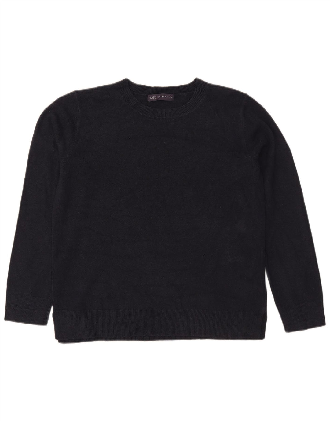Suéter feminino Marks & Spencer com gola redonda Reino Unido 14 médio azul marinho