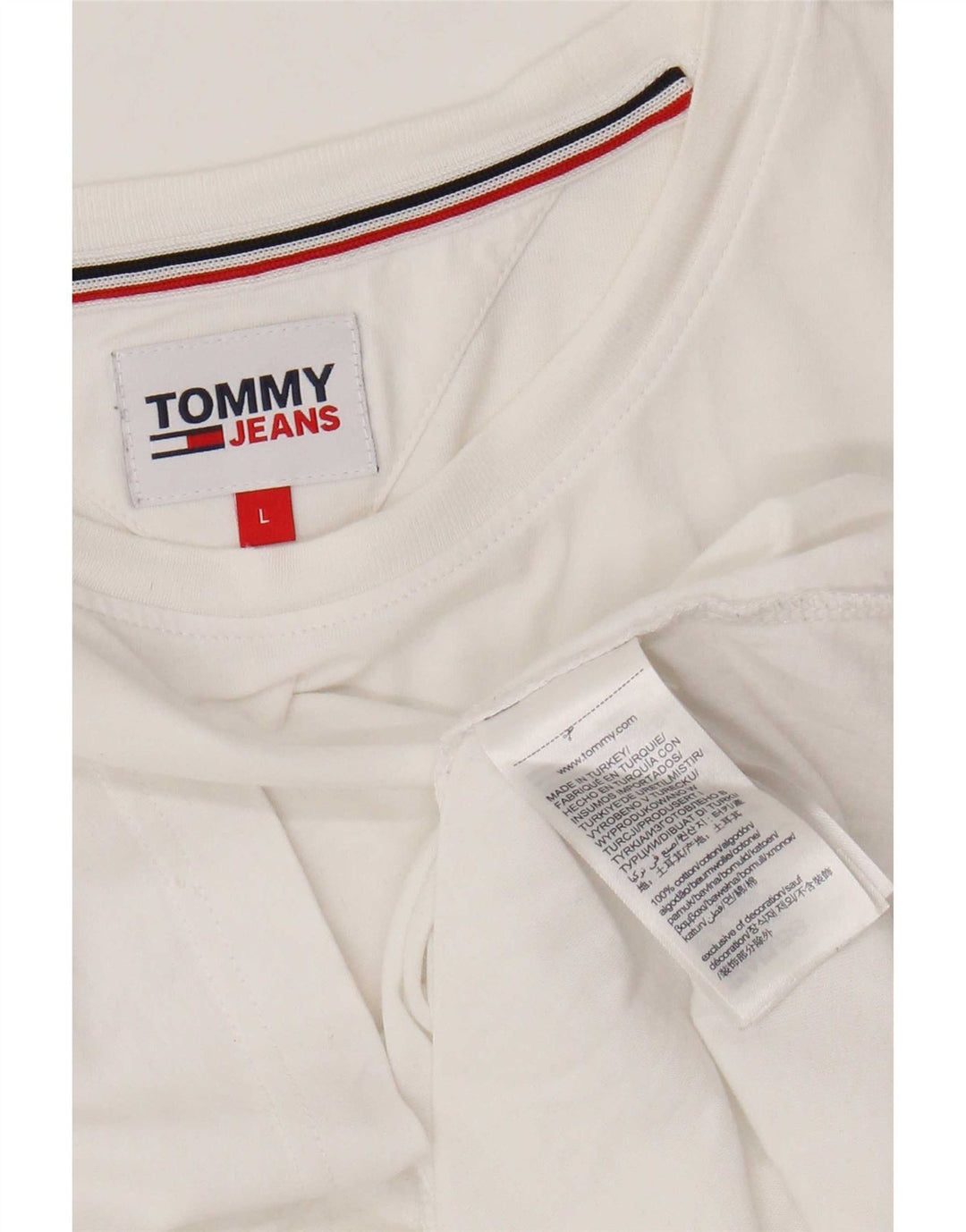 Tommy Hilfiger Camiseta masculina grande de algodão branco