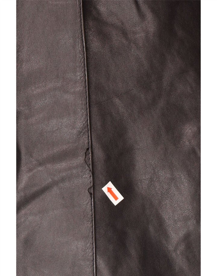 Casaco de couro masculino vintage IT 46 pequeno couro preto clássico