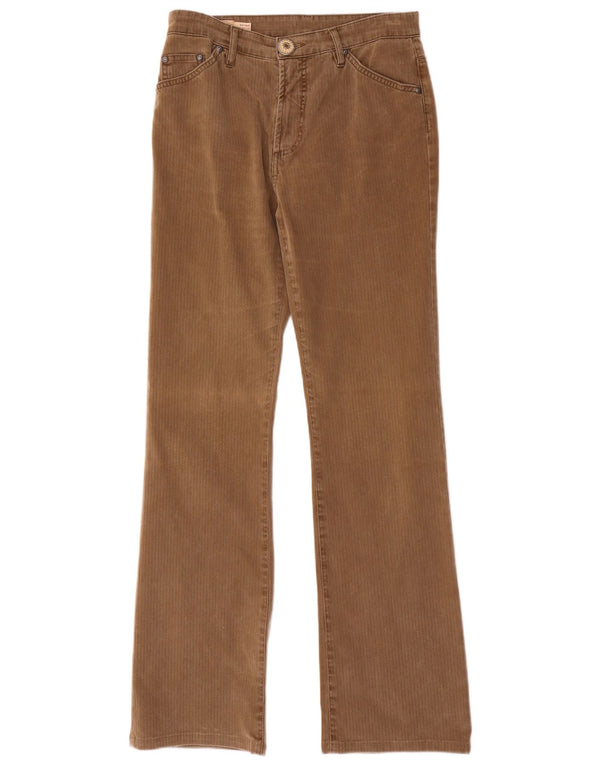 Calça casual feminina Marlboro Classics Bootcut W30 L32 listrada marrom