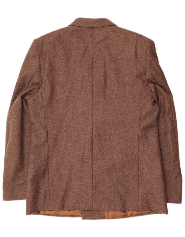 Jaqueta blazer masculina vintage com peito duplo IT 52 XL lã marrom