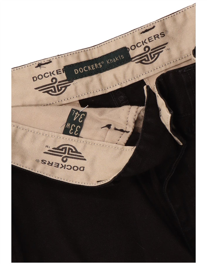 Calça Dockers masculina cáqui reta casual W33 L26 preta