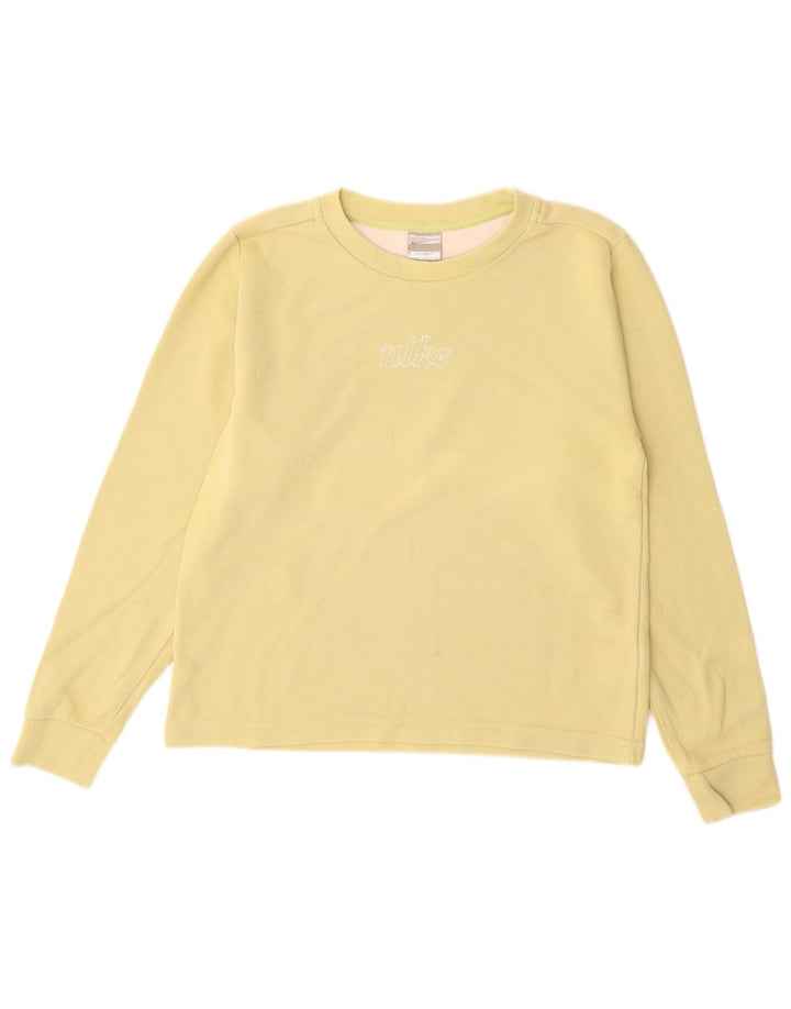 Top gráfico feminino Nike manga comprida US 4/6 pequeno algodão verde