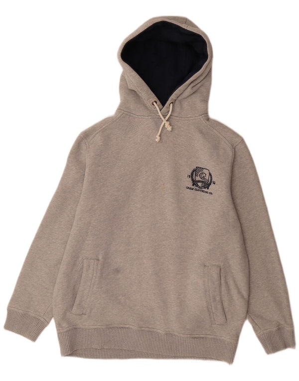 Crew Clothing Mens moletom com capuz grande algodão manchado cinza