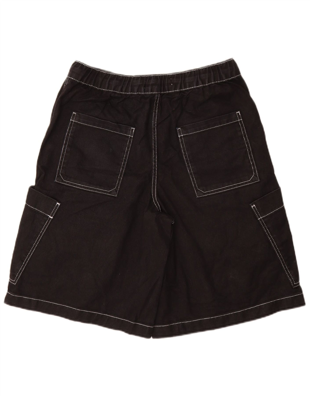 ZARA Mens Cargo Shorts Pequeno W30 Algodão Preto