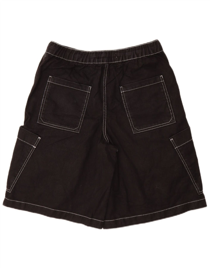 ZARA Mens Cargo Shorts Pequeno W30 Algodão Preto
