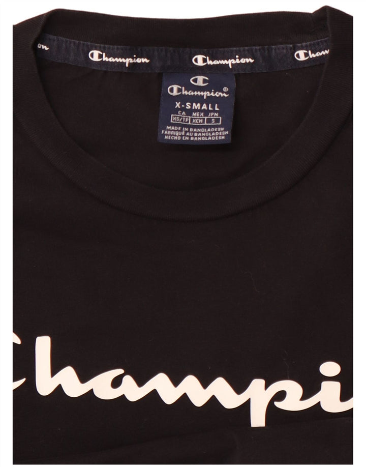 CHAMPION Top gráfico masculino manga comprida XS preto