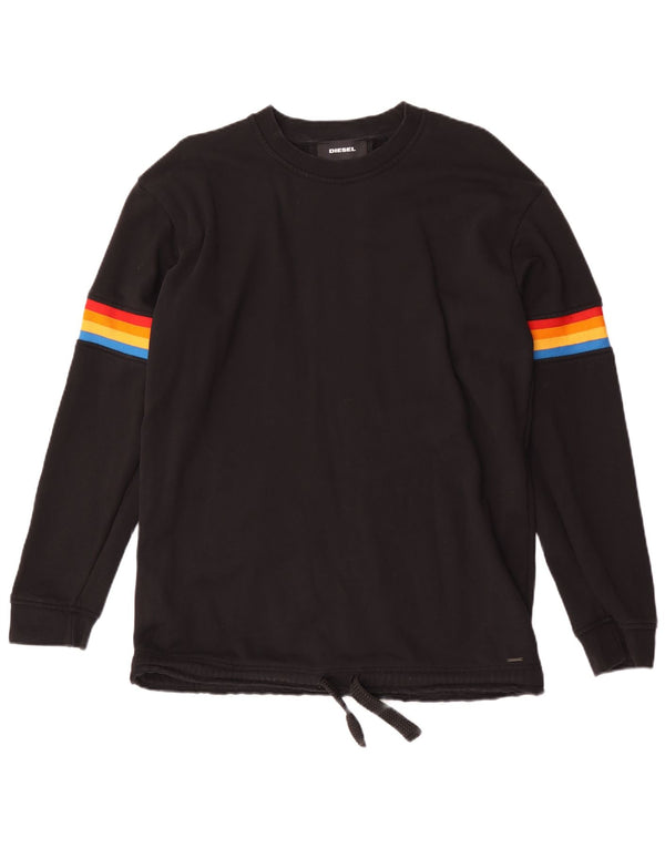 Diesel moletom masculino jumper grande algodão listrado preto