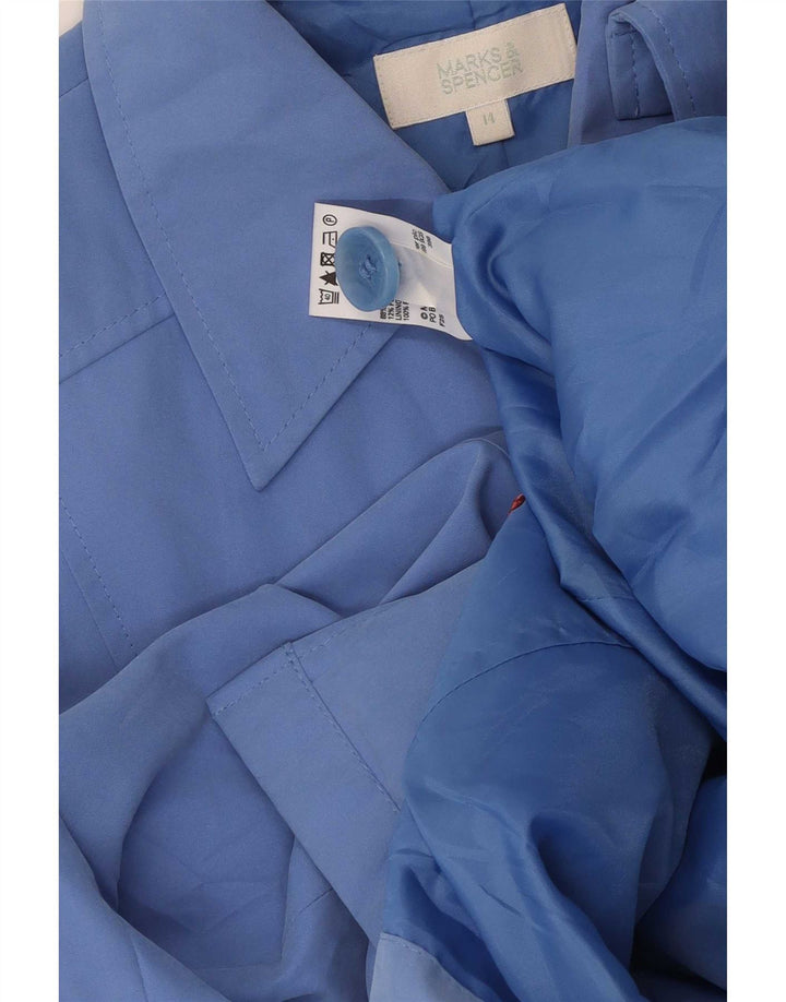 Jaqueta bomber feminina Marks & Spencer Reino Unido 14 grande poliéster azul