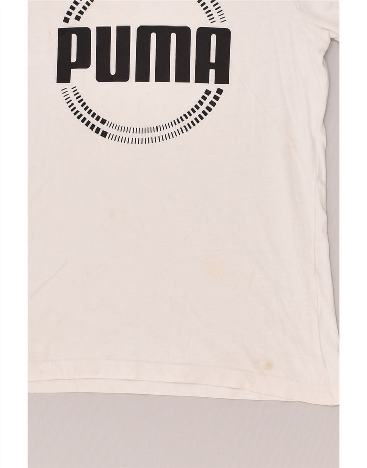 PUMA Boys Graphic T-Shirt Top 11-12 Years White | Vintage Puma | Thrift | Second-Hand Puma | Used Clothing | Messina Hembry 