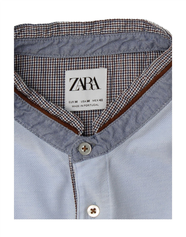 Camisa polo masculina Zara azul médio