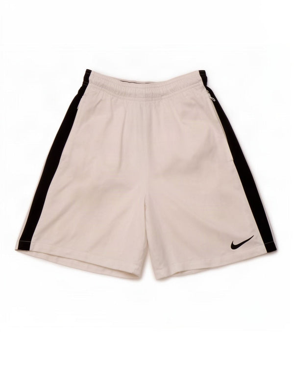 Shorts esportivos Nike Boys 13-14 anos XL branco colorblock poliéster