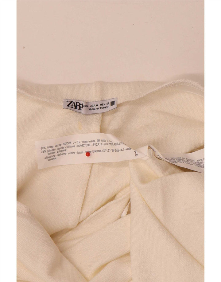 Vestido feminino sem alças Zara Reino Unido 14 viscose branca média