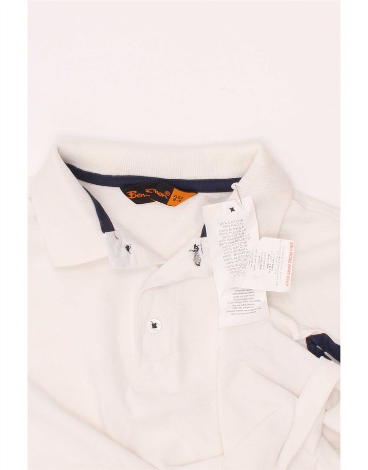 Camisa polo masculina Ben Sherman 8-9 anos algodão branco