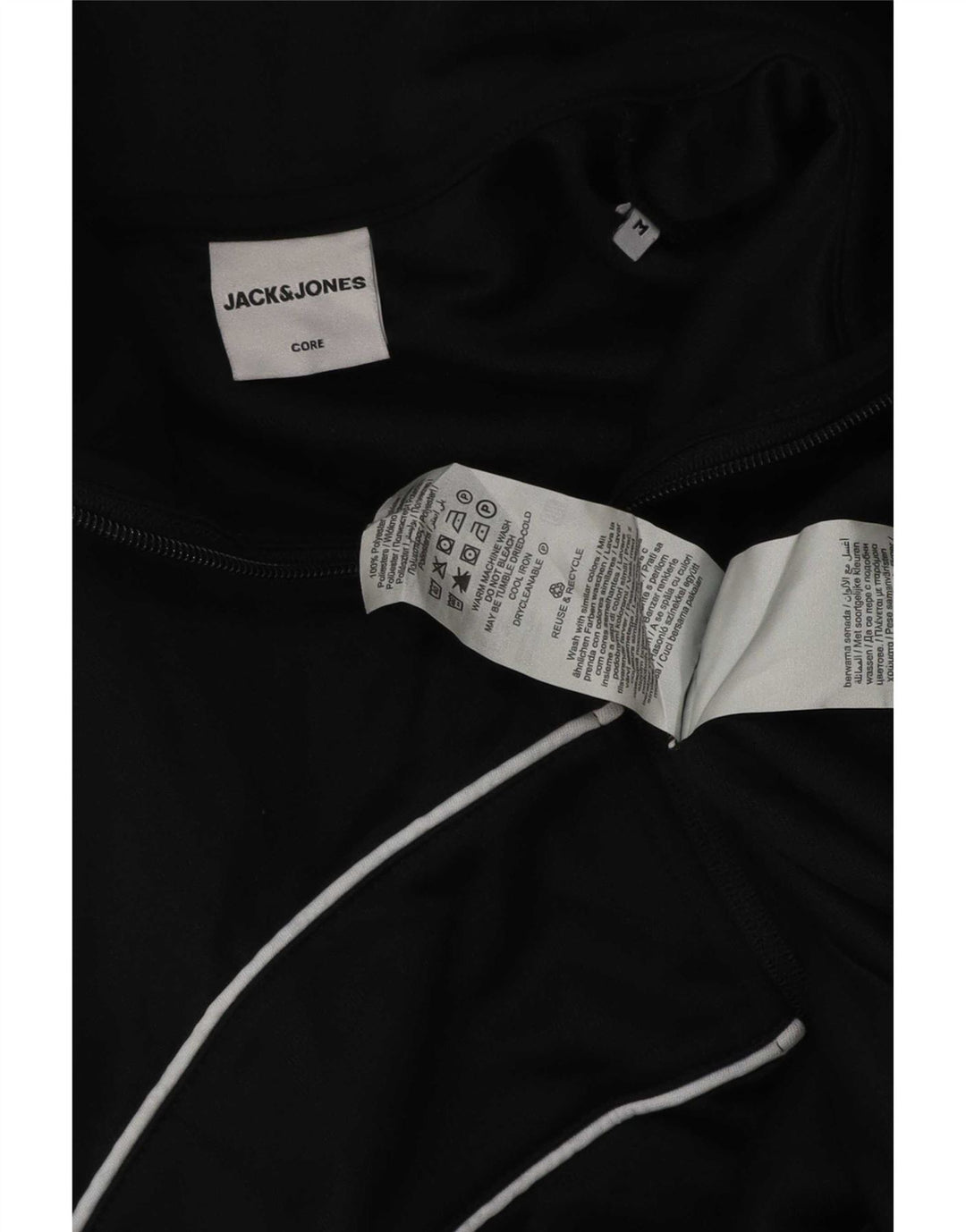 Jaqueta masculina de agasalho Jack & Jones de poliéster preto médio