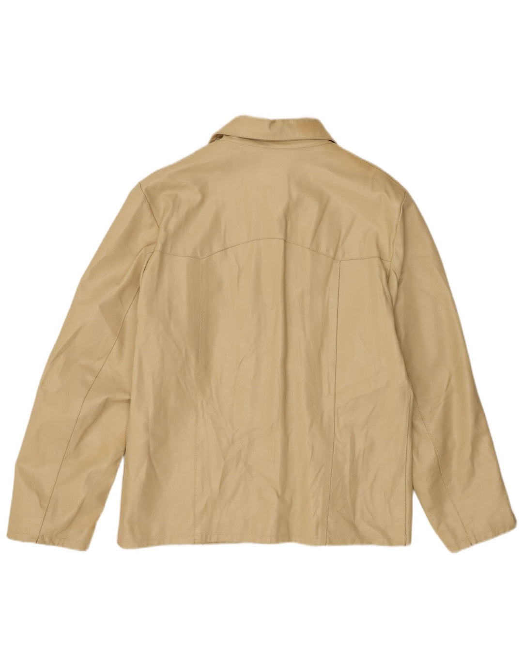 Jaqueta de couro masculina Bayside UK 40 couro bege grande